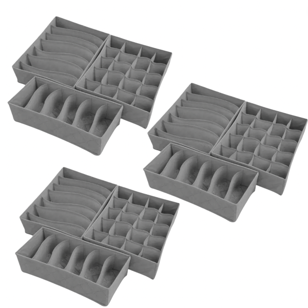 Set of 9 Collapsible Drawer and Closet Organisers