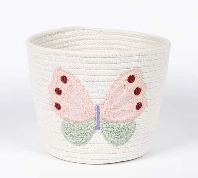 Cotton Rope Butterfly Patch Basket