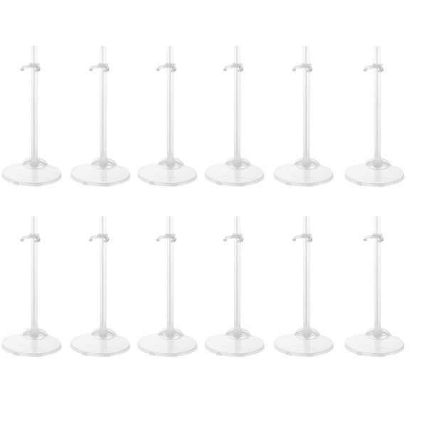 Toy Plastic Transparent Doll Display Stand Holder 12 Piece 20cm