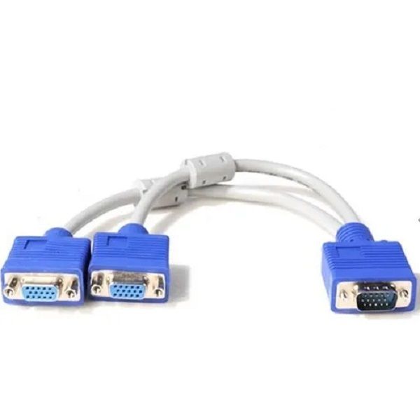 VGA Male to 2 VGA Female Converter (15 Pin Cable)