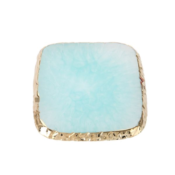 Natural Resin Stone Nail Art Plate Color Mix Holder Display Blue
