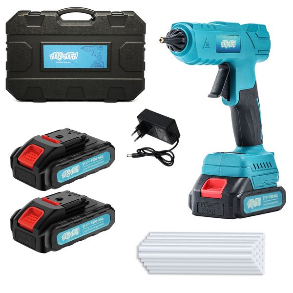 Al&amp;Afa Cordless Hot Glue Gun Kit 21V with 2 Batteries, Case &amp; 10 Sticks