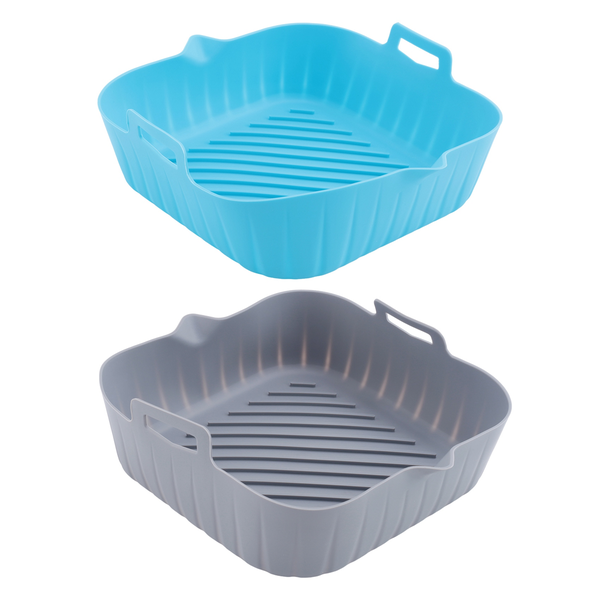 2Pcs Large Air Fryer Silicone Liner Pot Reusable Air Fryer Basket