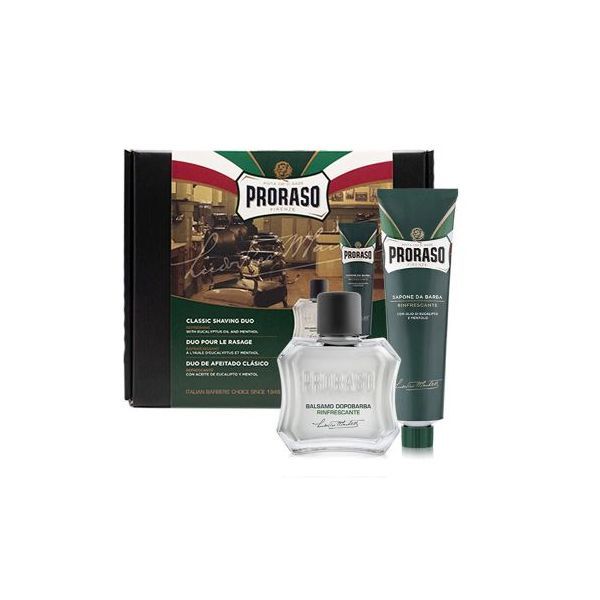 Proraso Refresh Duo-Pack Shaving Cream And After Shave Balm Refresh Green