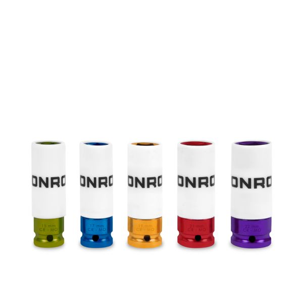 VONROC Impact Socket Set - Universal - " Inch - 5pc | With teflon sleeve