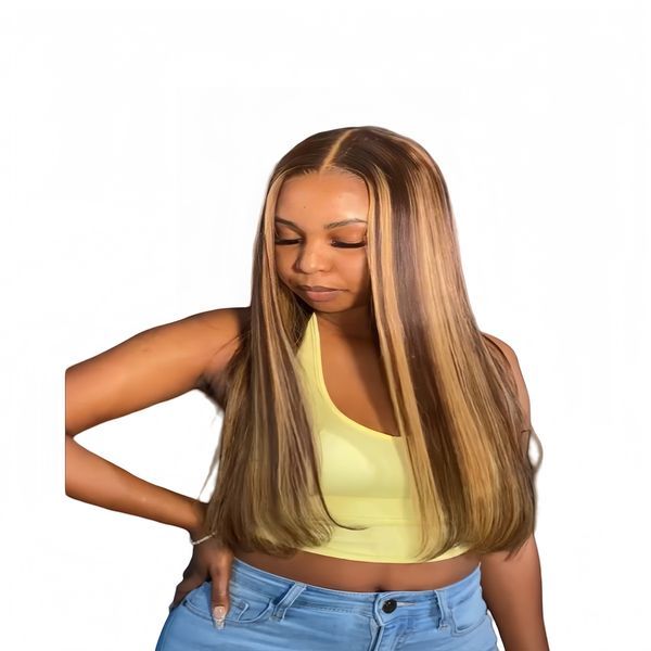 Luvée 20" 4/27 Brazilian Hair Straight Piano Wig Full Frontal Lace