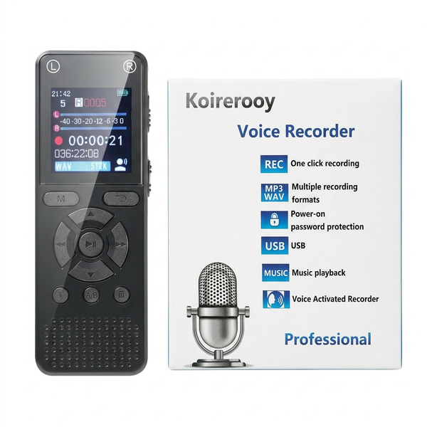 Koirerooy 64GB Digital Voice Recorder with Playback,Audio Recording Device