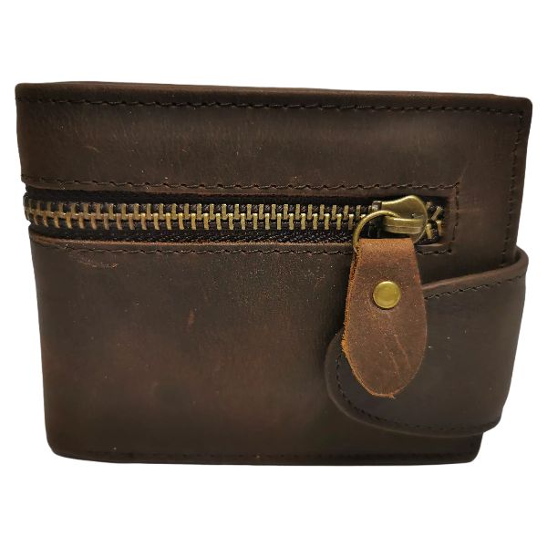 Men's Genuine Leather Bifold Wallet for 9 Cards