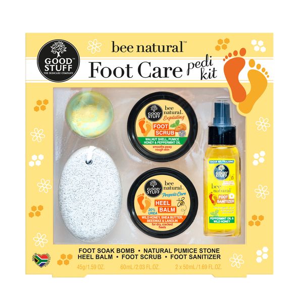 Good Stuff Bee Natural Foot Care Pedi Kit Gift Set 5pc