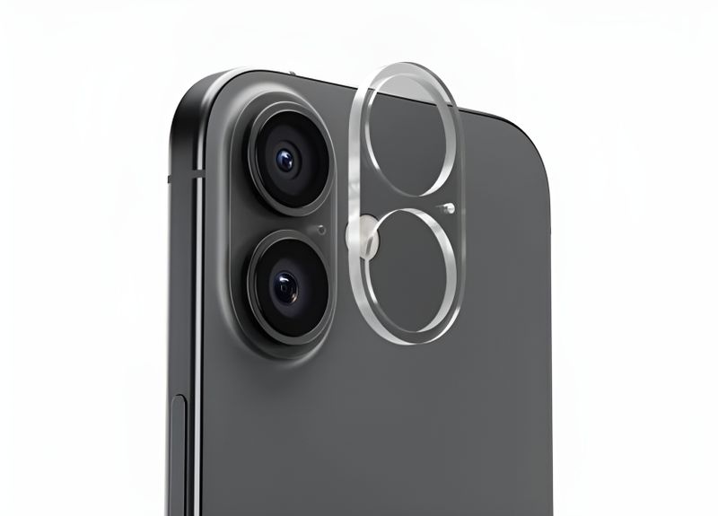 Clear Glass Camera Lens Protector Frame Compatible with iPhone 17 Air