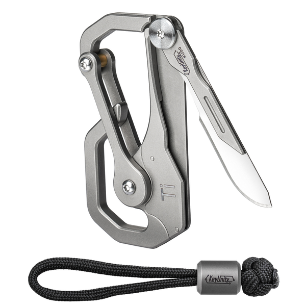 TC4 Titanium Alloy Multifunctional EDC Carabiner Clip With Blade