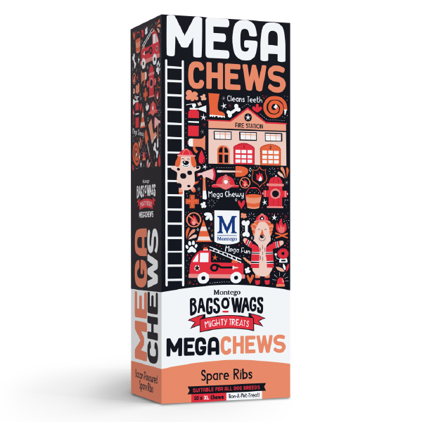 Montego Bags O' Wags - Megachews Spare Ribs Dog Treats 120 g (Pack of 10)