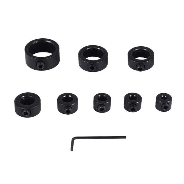9 Piece Adjustable Drill Depth Collar Limit Ring with Carbon Steel Set