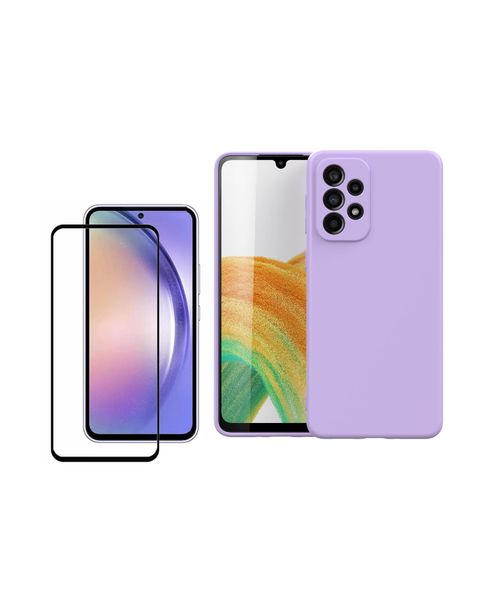 Silicone PhoneCase &amp; ScreenProtector Combo Compatible For Iphone13-NeonPink