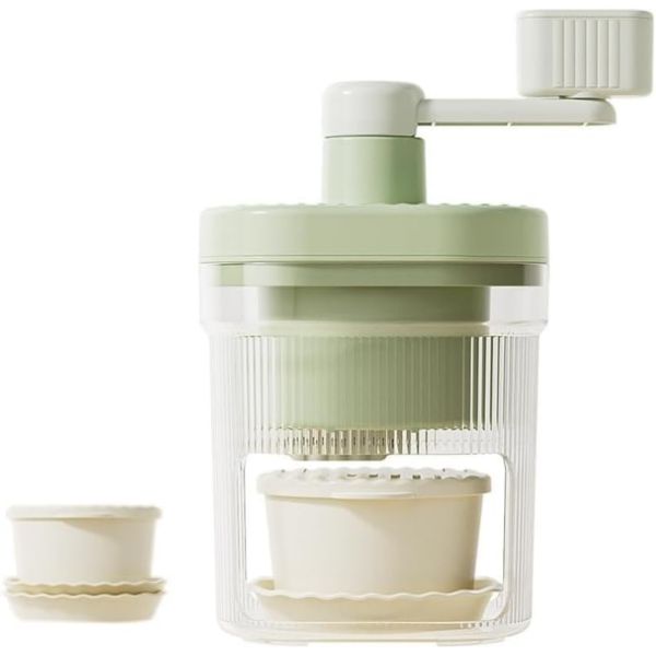 Ice Cube Tray, Manual Ice Shavers Crusher with 2 Bowls and 4 Plates