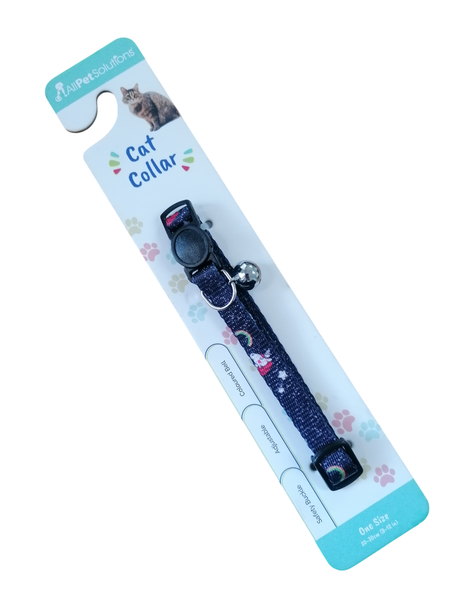 All Pet Solutions Navy Unicorn Cat Collar