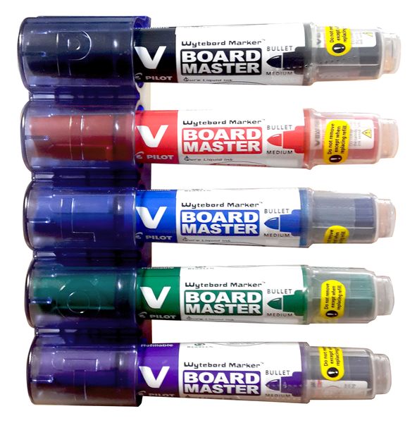 Pilot WBMA V Board Master Magnet Set with 5 Bullet Nib Markers
