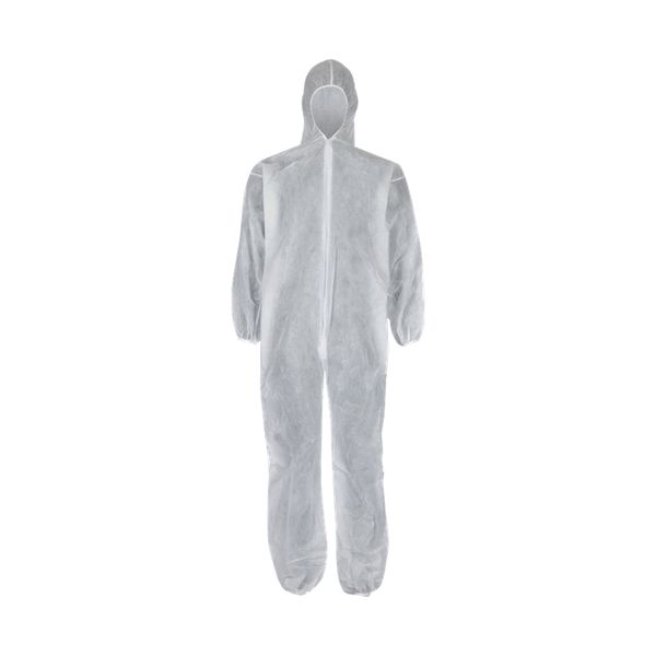 PIONEER Overall Disposable Zip &amp; Hood Non Woven White