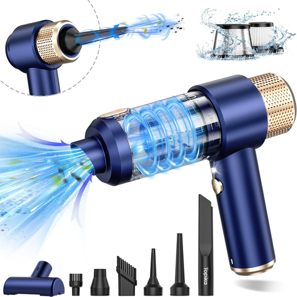 Topika Car Vacuum Cleaner Cordless, 16000Pa Suction, 2-in-1 Blower Function