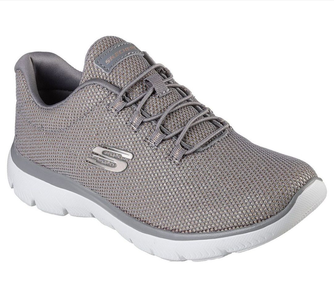 Skechers Women's Grey/White Mesh Lace-up With Imitation Laces | Buy ...