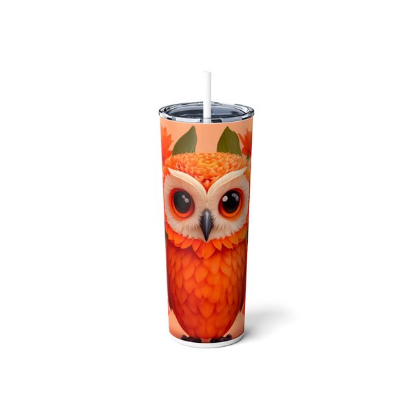 Orange Owl 600ml Tumbler