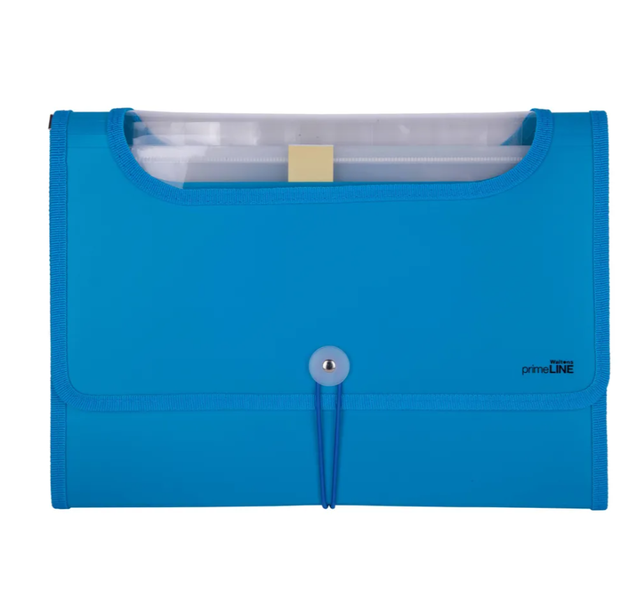 PrimeLine - Concertina File 13 Pocket PVC KA4 - Colbat Blue