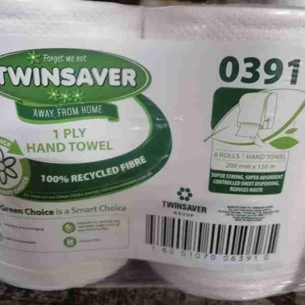 Twinsaver Control Hand Towel 1 Ply 6 rolls 0391