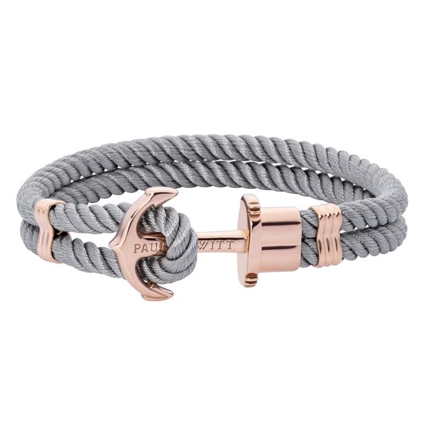 Paul Hewitt Women Phrep Bracelet Grey Polyester Rose Gold Plated Clasp