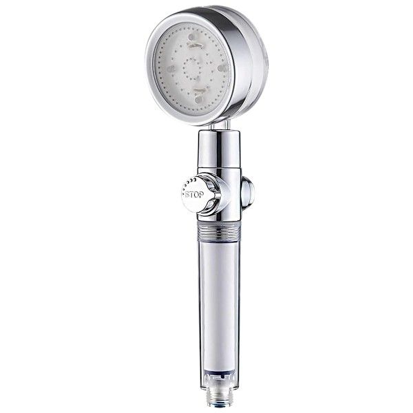 360 Adjustable Shower Head With RGB Lighting & Purification Filter -Silver