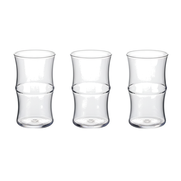 3 Pack 415ml Glass Handleless Cup - Transparent