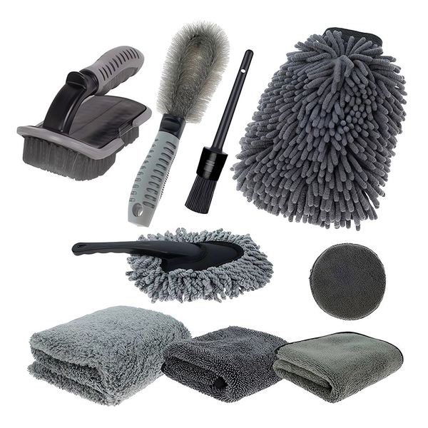 9-Piece Car Detailing Brush Kit | Complete Cleaning Set
