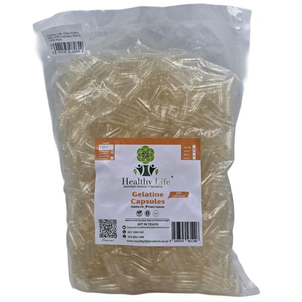 Healthy Life - Clear Empty GELATIN Capsules Size 00 - 1000 Pack