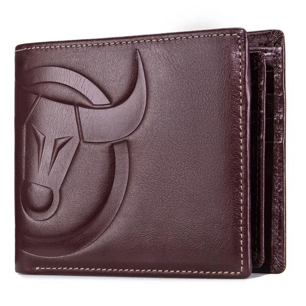 Bullcaptain Men's Bifold Leather Wallet Brown