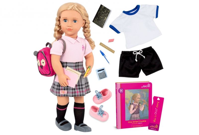Our Generation Deluxe Doll With Book Hally 18 Inch Blonde
