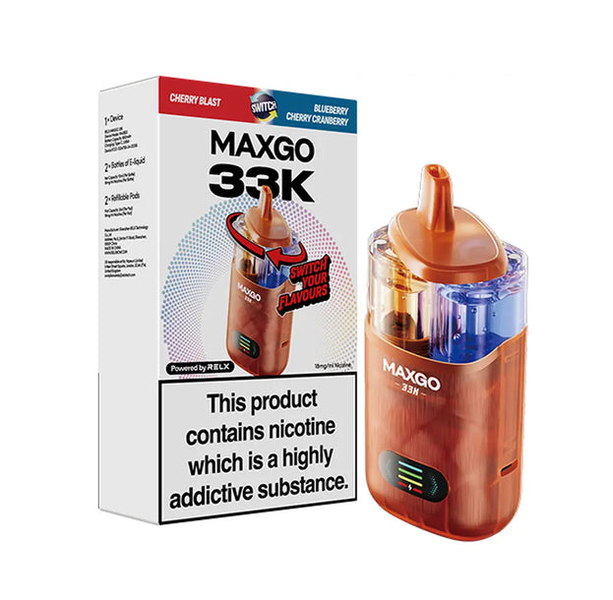 Relx Maxgo Combo 33k Kit Cherry Blast And Blueberry Cherry Cranberry