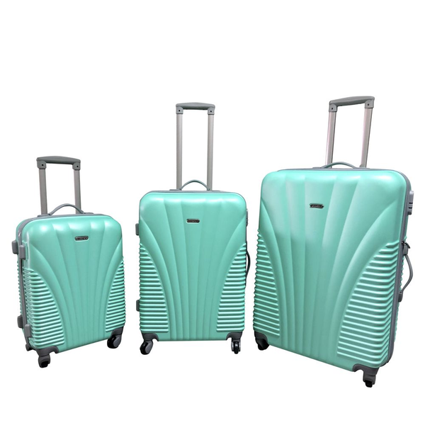 Blue Star ABS AppleGreen 3-Piece Hardside Luggage Set with Spinner Wheels