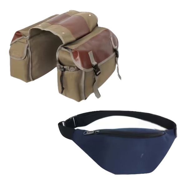 Pet 2Pcs Oxford Cloth Large Dual-Sided Saddle Bag And Portable Waste Bag