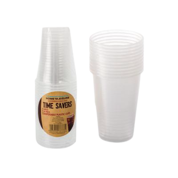 Home 'n Leisure Homeware - Clear Plastic Cups - 3 x 24
