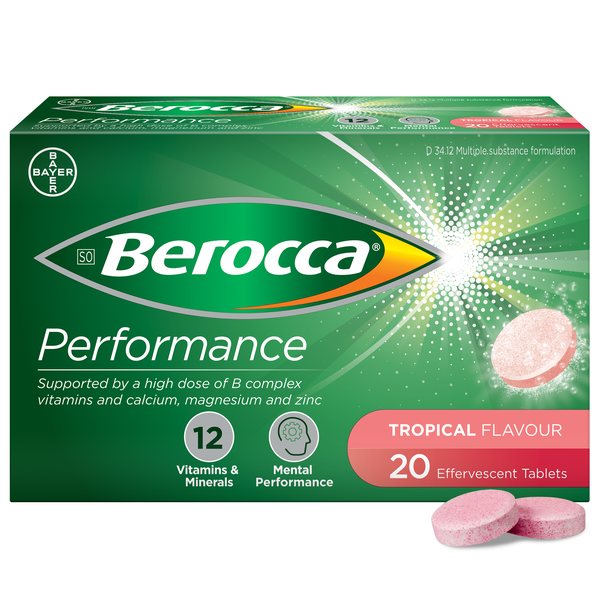 Berocca Performance Tropical Effervescent - 20 Tablets
