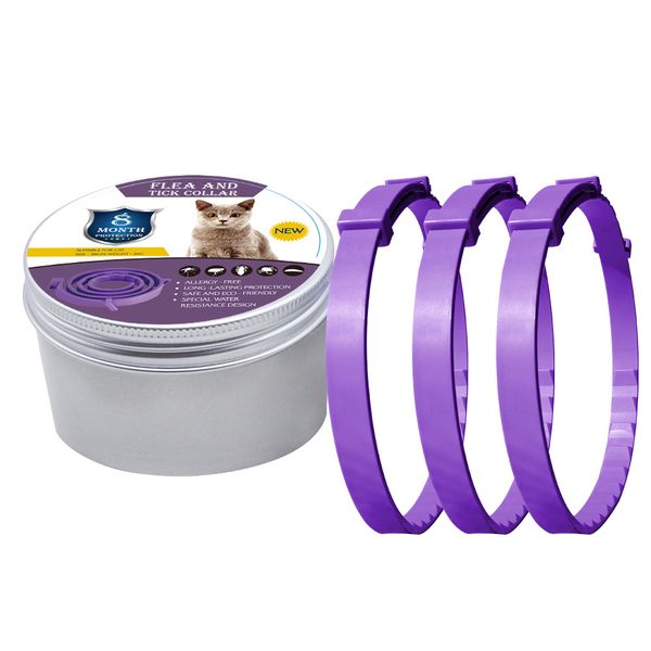 3 Pack Cat Flea Collar Flea and Tick Prevention 38cm Adjustable