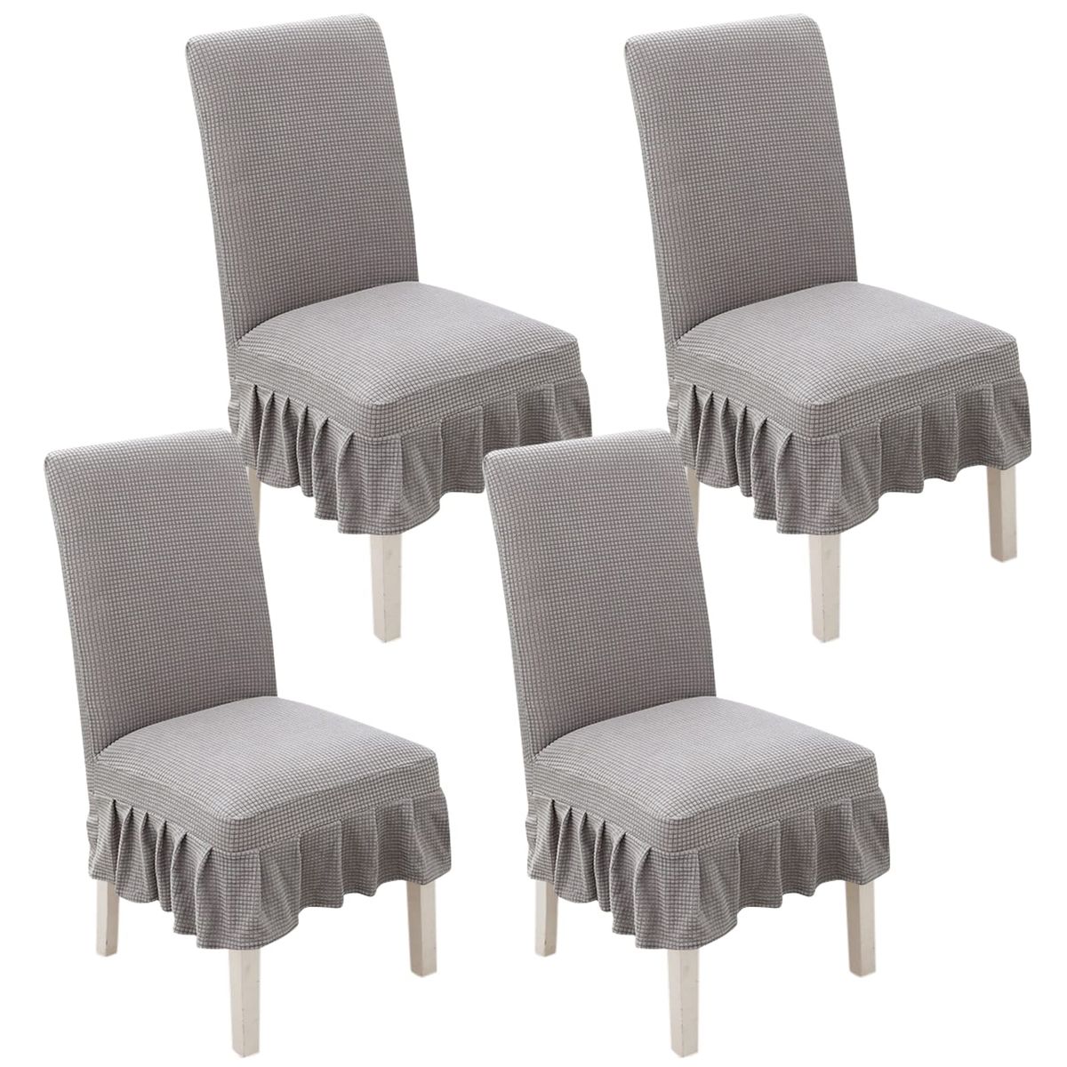 4 Pieces Dining Chair Cover with Skirt