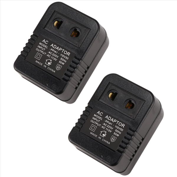 2 Pcs Step Down Transformer Travel Adapter Ac220 V To Compatible with None