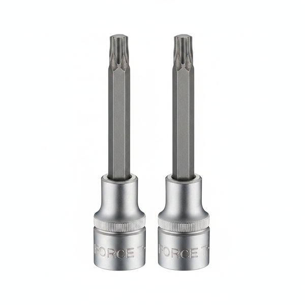 Force T50 Male Torx Socket Bit 1/2 Inch Drive - Chrome Molybdenum - 2 Pack
