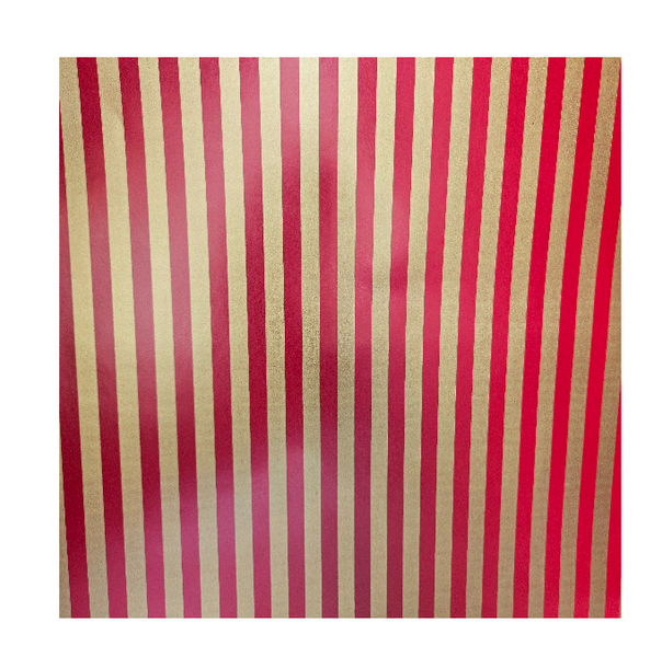 Red and Gold Stripes Wrapping Paper - 10m roll