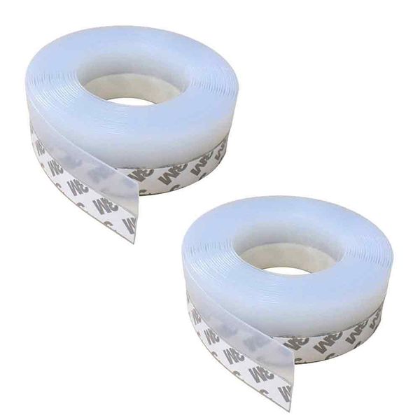 2-Pack Clear Silicone Weather Stripping | 5M x 25mm Door &amp; Window Seal Tape
