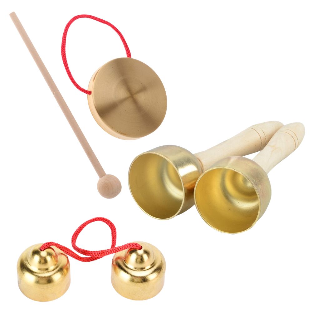 Home Decor Hand Gong Copper Cymbals & Meditation Bells Percussion Set