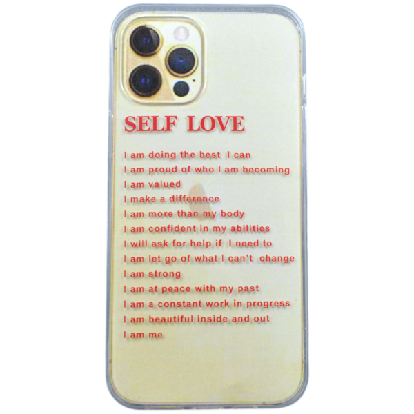 Self-Love Affirmations Print Phone Case Compatible with iPhone 12 Pro Max -Transparent