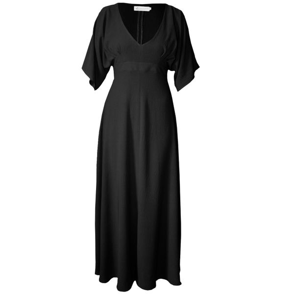 Nucleus Romantic Empire Waist Maxi Dress in Black