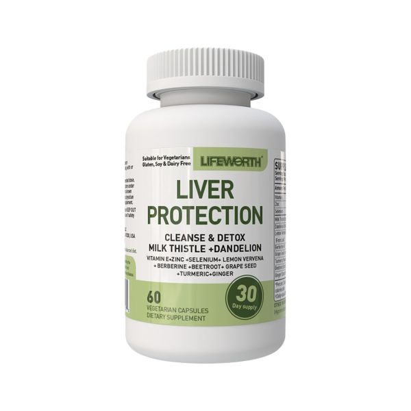 LIFEWORTH Liver Protection Cleanse&amp;Detox Milk Thistle+Dandelion For 30 days
