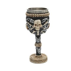 Creative 3D Realistic Resin Stainless Steel Goblet Skull Coffee Mug